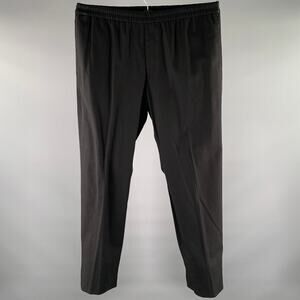 DRIES VAN NOTEN Size 32 Black Cotton Blend Elasticated Waistband Pants